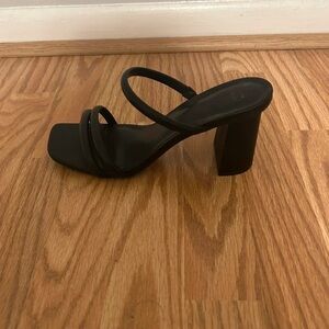 Chic Black Strappy Block Heels